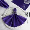 10 Pcs Purple Silky Satin 20x20 Wedding Napkins Party Table Linens Catering view 2