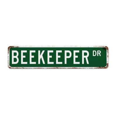 Beekeeper Street Sign Custom Aluminum Metal Sign Beekeeper Decor Gift for Beekeeper Rustic Wall Art Farmhouse Decorative Sign Wall Decor Home Decor for Bedroom Living Room Front Porch