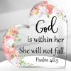 Gerrii Christian Gifts for Women Inspirational Religious Gifts Bible Verse Desk Decor Spiritual Acrylic Plaque Sign Gift for Mother's Day Birthday Mom Sister(Floral,5.9x5.9x0.55 Inches) view 1