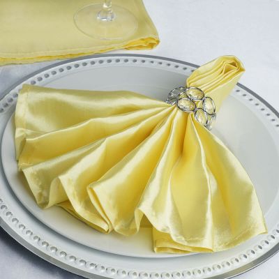10 Pcs Yellow Silky Satin 20x20 Wedding Napkins Party Table Linens Catering