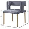 MAKLAINE 19" Contemporary Velvet Dining Chair in Gray (Set of 2) view 3