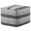 Trent Home Boho Square Pouf, 18 x 18 in, Handwoven Cotton, Patterned Blue Melange, Multi-Functional Ottoman or Footstool, Compact Indoor Seating for Living Room or Bedroom view 1