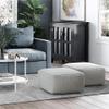 Trent Home Boho Square Pouf in Patterned Gray Melange Cotton view 2