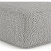 Trent Home Boho Square Pouf in Patterned Gray Melange Cotton view 4
