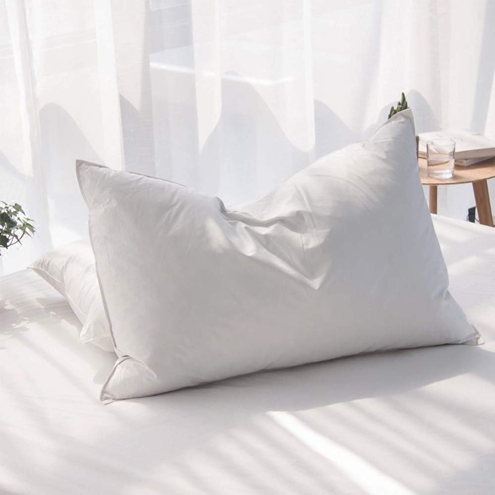 AIKOFUL Luxury Feathers Down Pillows King Size Set of 2, Hotel Quality Fluffy Bed Pillows, Soft Pillows for Sleeping, Organic Cotton Cover(20x36, Pack of 2)