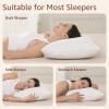AIKOFUL Luxury Feathers Down Pillows King Size Set of 2, Hotel Quality Fluffy Bed Pillows, Soft Pillows for Sleeping, Organic Cotton Cover(20x36, Pack of 2) view 3