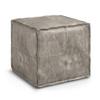 Trent Home Boho Square Pouf in Distressed Gray Faux Leather view 1