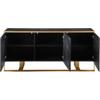 Trent Home Contemporary Engineered Wood Sideboard and Buffet in Black view 4