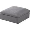 Trent Home Contemporary Gray Durable Linen Fabric Deluxe Ottoman view 1