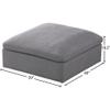 Trent Home Contemporary Gray Durable Linen Fabric Deluxe Ottoman view 3