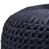 Trent Home Boho Round Pouf in Navy Velvet Fabric view 4