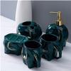 Ceramic,Soap Dispenser Bottle with Pump,Soap Dispenser Bottle Bathroom Accessory Set,Geometric Cute Elephant Soap Dispenser For Liquid Soap Or Lotion Lotion Pump Bottle (Color : 5-piece bathroom set A view 1