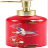 Ceramic,Soap Dispenser Bottle with Pump,Soap Dispenser Bottle Liquid Soap Dispenser Birds Pump Dispenser with Plastic Pump Refillable Glass Bottle for Countertops 400ML/13.5OZ (Red Green) Lotion Pump view 1