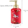 Ceramic,Soap Dispenser Bottle with Pump,Soap Dispenser Bottle Liquid Soap Dispenser Birds Pump Dispenser with Plastic Pump Refillable Glass Bottle for Countertops 400ML/13.5OZ (Red Green) Lotion Pump view 2
