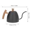 800ml Stainless Steel Pour Over Kettle with great Handle Ergonomic Handle Rustproof Anticorrosion Gooseneck Spout Hanging Ear Tool , Coffee Drip Pot , Coffee Drip Pot , 800ml Stainless Steel Pour view 3