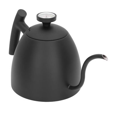 800ml Pour Over Kettle Capacity Black Gooseneck Stainless Steel Coffee Kettle with Thermometer Hanging Ear Tool for Travel Coffee Maker Outdoor , Coffee Drip Pot , Coffee Drip Pot , 800ml Pour Over
