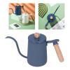 600ml Stainless Steel Coffee Pour Over Kettle Gooseneck Vent Hole Wooden Handle Food Grade Hanging Ear Tool for Travel Coffee Maker Outdoor (Blue) , Coffee Drip Pot , Coffee Drip Pot , 600ml Stainle view 2