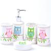 Ceramic,Simple Style,Soap Dispenser Bottle Cute Owl Bathroom Accessories Set 5/6-Piece Bathroom Accessory Set Ceramic Soap Dispenser for Children's Bathroom Gift 13.5oz Lotion Pump Bottle (Color : 6- view 1