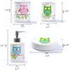 Ceramic,Simple Style,Soap Dispenser Bottle Cute Owl Bathroom Accessories Set 5/6-Piece Bathroom Accessory Set Ceramic Soap Dispenser for Children's Bathroom Gift 13.5oz Lotion Pump Bottle (Color : 6- view 2