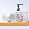 Ceramic,Simple Style,Soap Dispenser Bottle Cute Owl Bathroom Accessories Set 5/6-Piece Bathroom Accessory Set Ceramic Soap Dispenser for Children's Bathroom Gift 13.5oz Lotion Pump Bottle (Color : 6- view 3