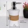 Ceramic,Soap Dispenser Bottle with Pump,Soap Dispenser Bottle White Soap Dispenser Ceramic Shower Dispensers Wood Grain Non-slip Lotion Pump Dispenser For Kitchen Or Bathroom Use 13.5oz Lotion Pump Bo view 2