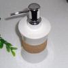 Ceramic,Soap Dispenser Bottle with Pump,Soap Dispenser Bottle White Soap Dispenser Ceramic Shower Dispensers Wood Grain Non-slip Lotion Pump Dispenser For Kitchen Or Bathroom Use 13.5oz Lotion Pump Bo view 4