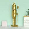 LUOZZY Christmas Craft Wood Nutcracker Figurines Unfinished Wood Nutcracker King Figure for Christmas Desktop Decorations, Gold view 3