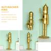 LUOZZY Christmas Craft Wood Nutcracker Figurines Unfinished Wood Nutcracker King Figure for Christmas Desktop Decorations, Gold view 4