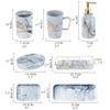 Plastic,Ceramic,Soap Dispenser Bottle with Pump,Soap Dispenser Bottle Ceramic Bathroom Accessories Set 6 Piece With Marble Tray Lotion Pump/Soap Dispenser, Toothbrush Holder,Tumbler,Soap Dish Lotion P view 2