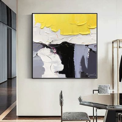 100% Hand-Painted Original Art Oil PaintingWall Artfor Living Room,Oversize Modern AbstractPainting,Large 3D Texture Palette Knife Canvas, 30X30 Frameless Unstretched Painting