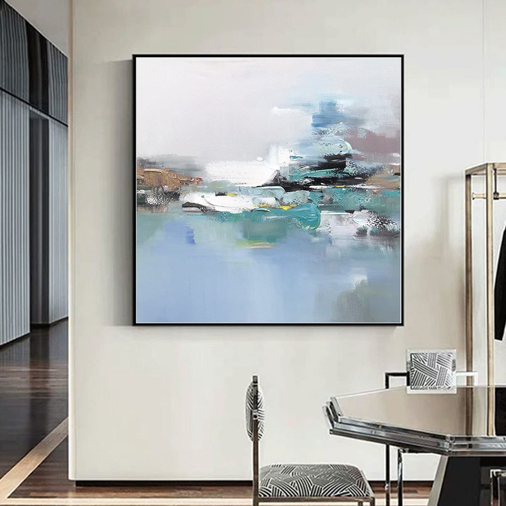 100% Hand-Painted Original Art Oil PaintingAbstract Oil Painting on Canvas,Palette Knife Colorful Artwork,Large Abstract Painting Colorful Painting, 20X20 Frameless Unstretched Painting
