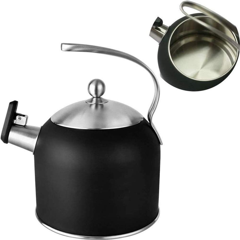 Tea Kettle, Stovetop Whistling Teapot 2L Tea Kettle Stovetop Whistling Teakettle Stainless Steel Tea Coffee Pot with Ergonomic Handle for Chinese Restaurants, Conference Rooms, Living Room
