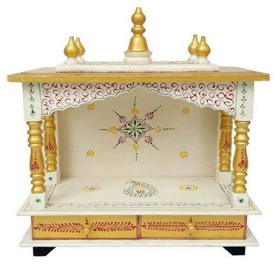 Wooden Temple/Home Temple/Pooja Mandir/Pooja Mandap/Temple for Home by Kamdhenu Art And Craft (18GOLD)