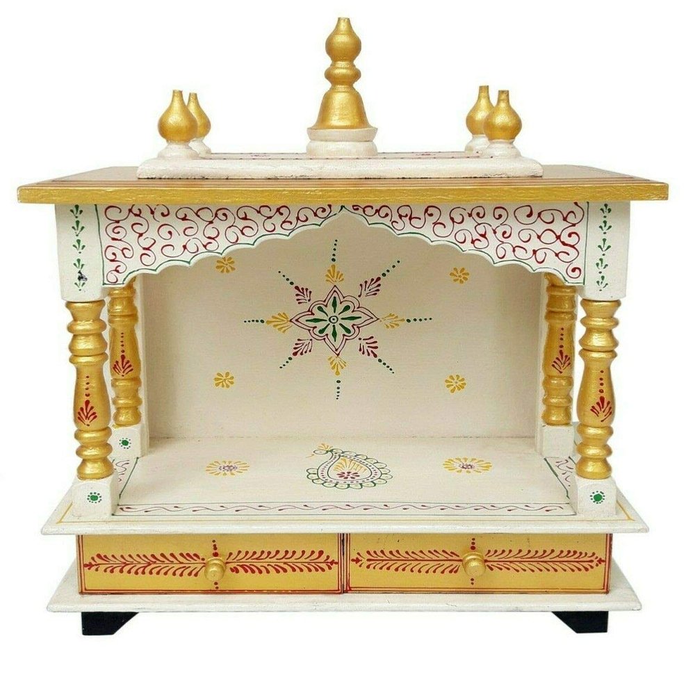 Wooden Temple/Home Temple/Pooja Mandir/Pooja Mandap/Temple for Home by Kamdhenu Art And Craft (18GOLD)