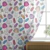 Ambesonne Purple Tulle Curtains with Rod Pocket, Stitching Sewing Dressmaking Related Colorful Thread Needle Spool Drawings, Sheer Drape for Wedding Party 2 Panels, 108" x 90", White and Multicolor view 2