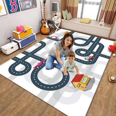 Kids Carpet Playmat Rug City Life Great for Playing with Cars Toys,Kid Rug Play Learn Area Rugs with Rubber Backing,Have Fun Throw Rug for Children's Rooms Bedroom Living Room Game Room 71x98 inch