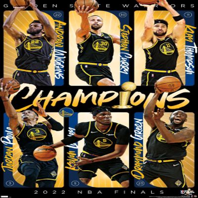 Trends International NBA Golden State Warriors - 2022 Commemorative Finals Champions Wall Poster, 34L x 22.4W, Premium Unframed Version