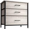 Sorbus Nightstand Dresser with 3 Faux Wood Drawers - Bedside Table Chest with Storage, Steel Frame, Wood Top, Easy Pull Fabric Bins for Bedroom, Living Room, Closet & Dorm Furniture Lamp Stand view 1