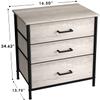 Sorbus Nightstand Dresser with 3 Faux Wood Drawers - Bedside Table Chest with Storage, Steel Frame, Wood Top, Easy Pull Fabric Bins for Bedroom, Living Room, Closet & Dorm Furniture Lamp Stand view 3