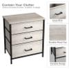 Sorbus Nightstand Dresser with 3 Faux Wood Drawers - Bedside Table Chest with Storage, Steel Frame, Wood Top, Easy Pull Fabric Bins for Bedroom, Living Room, Closet & Dorm Furniture Lamp Stand view 4