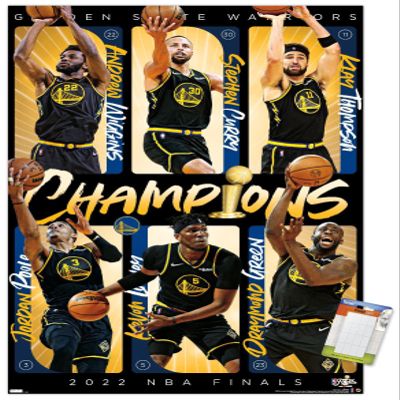 Trends International NBA Golden State Warriors - 2022 Commemorative Finals Champions Wall Poster, 22.4L x 14.7W, Premium Poster & Mount Bundle
