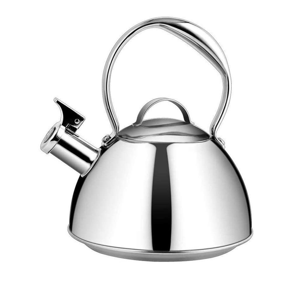 Tea Kettle Stovetop Whistling Stainless Steel Whistling Tea Kettle,Modern Stainless Steel Whistling Tea Pot for Stovetop with Cool Grip Ergonomic Handle