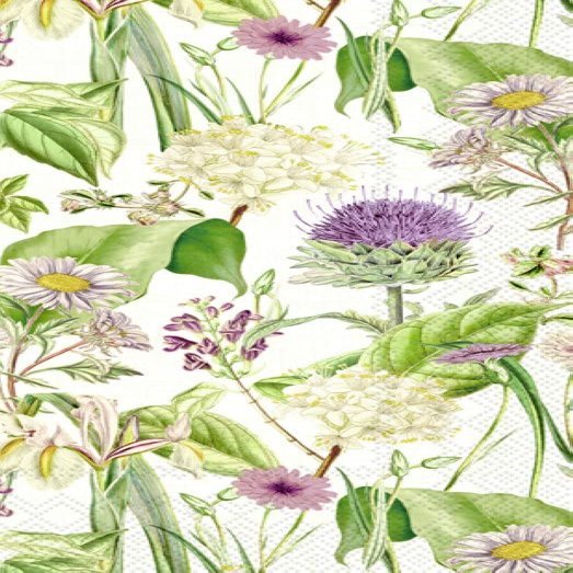 IHR Ideal Home Range - Paper Napkins WILDFLOWER cream 16-Count 3-Ply Guest Towel 8.5 x 4.5 inches