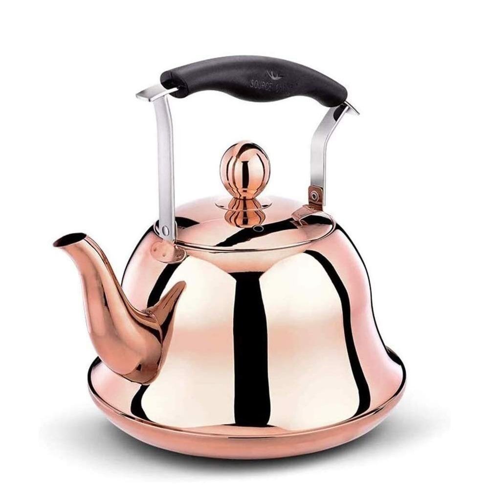Tea Kettle Stovetop Whistling Stainless Steel Whistling Tea Kettle for Stove Top Induction Stainless Steel Teapot Gas Stovetop Water Kettle Whistle Modern Cookware (Color : B, Size : 5l)