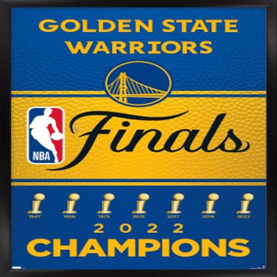 Trends International NBA Golden State Warriors - 2022 Commemorative Finals Team Logo Wall Poster, 22.4L x 14.7W, Black Framed Version
