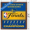 Trends International NBA Golden State Warriors - 2022 Commemorative Finals Team Logo Wall Poster, 22.4L x 14.7W, Mahogany Framed Version view 3