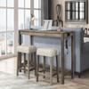 Best Master Furniture Cooper 24" Transitional Bar Height Stools, Backless Counter Seating with Upholstered Linen Fabric Cushion, Space-Saving Design, Set of 2, Antique Oak view 2