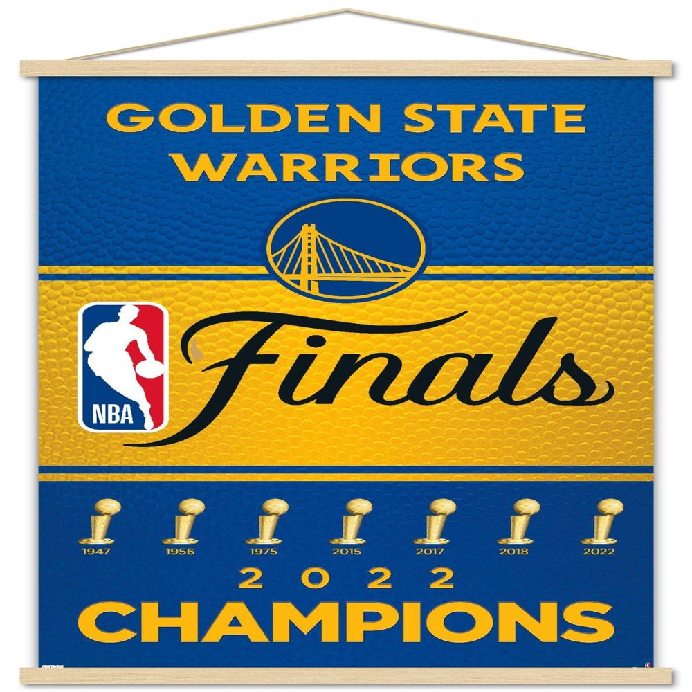 Trends International NBA Golden State Warriors - 2022 Commemorative NBA Finals Team Logo Wall Poster with Magnetic Frame