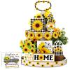 12 Pcs Sunflower Tiered Tray Decor Sunflower Decorations for Home Farmhouse Tray Set Rustic Summer Flower Table Top Centerpiece for Home Farmhouse Rustic Kitchen view 1