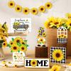 12 Pcs Sunflower Tiered Tray Decor Sunflower Decorations for Home Farmhouse Tray Set Rustic Summer Flower Table Top Centerpiece for Home Farmhouse Rustic Kitchen view 2